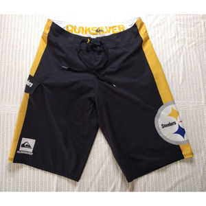 QUIKSILVER PITTSBURGH STEELERS NFL BOARD SHORTS SWIM SUIT MEN'S SIZE 29